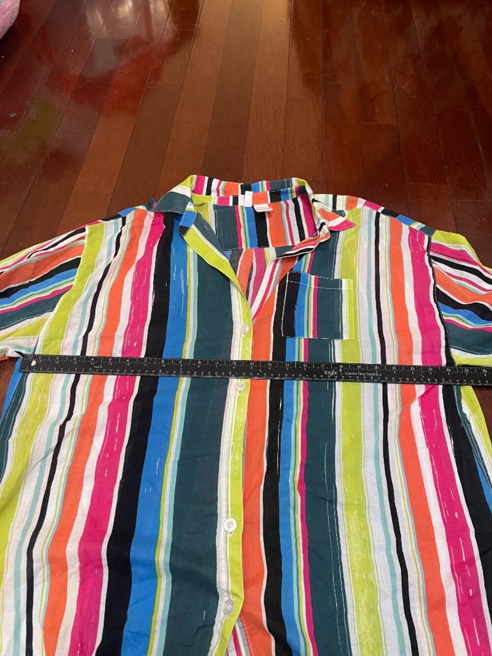 Anne Cole Multi Stripe Boyfriend Swimsuit Cover-Up XL - Picture 6 of 9